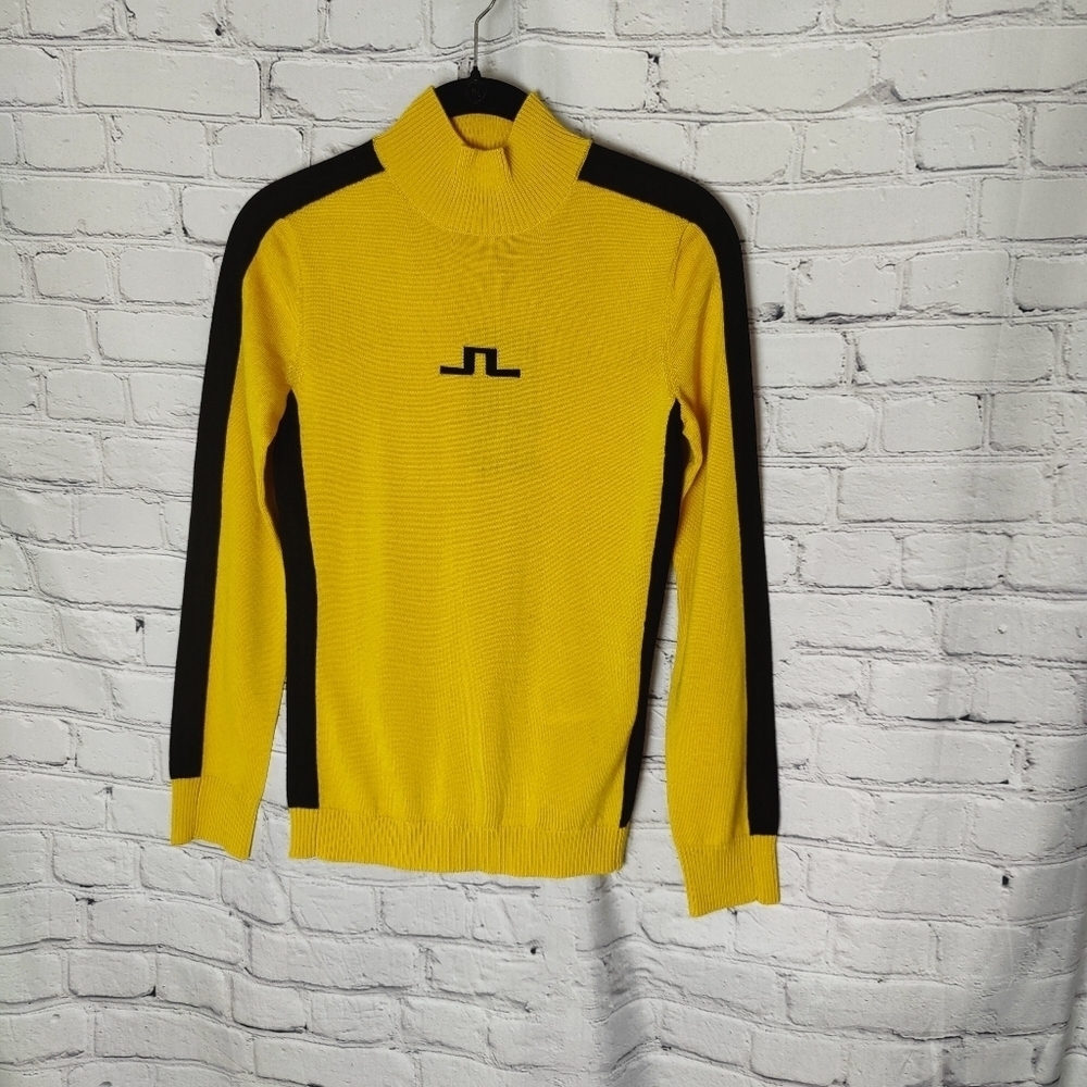 J. Lindeberg Adia Knitted Merino Wool Mock Neck Sweater NWT Size XS In Daylilly